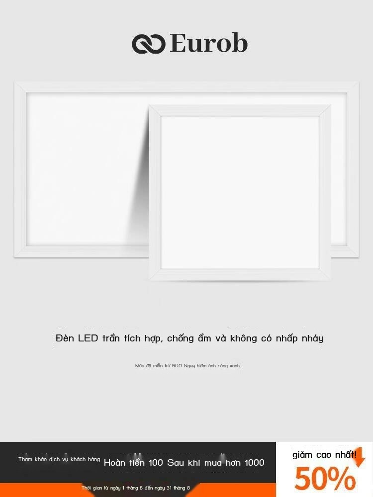 [Mẫu mới] LED tích hợp panel bếp nhúng Đèn trần nhôm tấm thạch cao cho tắm, nhà vệ sinh, phòng ngủ