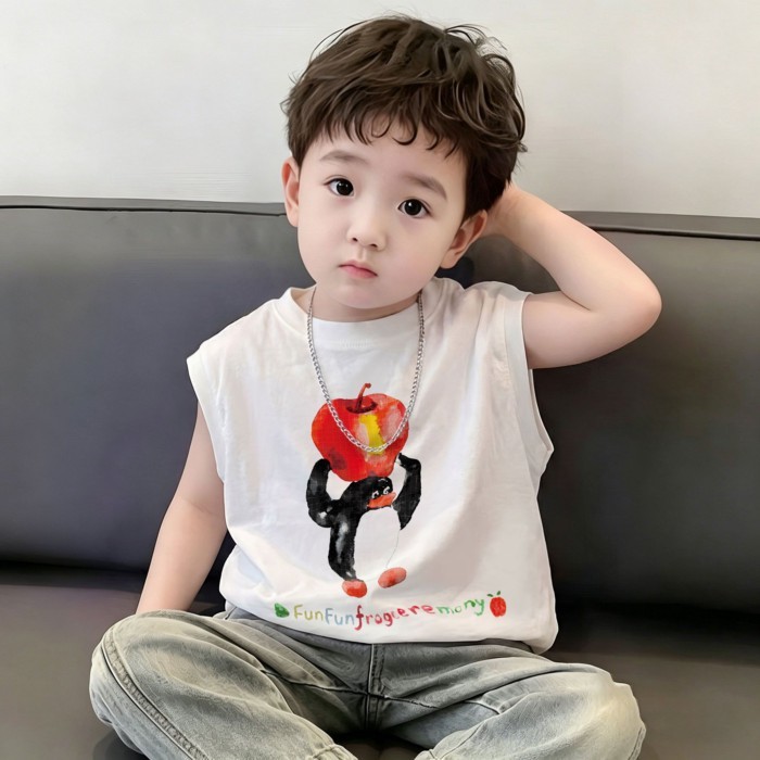 Boys' Sleeveless T-shirt New Style Vest Summer Thin Boys' Handsome Street Children's Summer C
