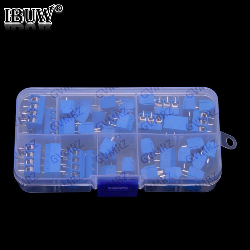 Bộ 50 5.0MM KF301 2P 3P 4P khối đầu cuối PCB nối phích cắm Xanh KF301-2P KF301-3P KF301-4P