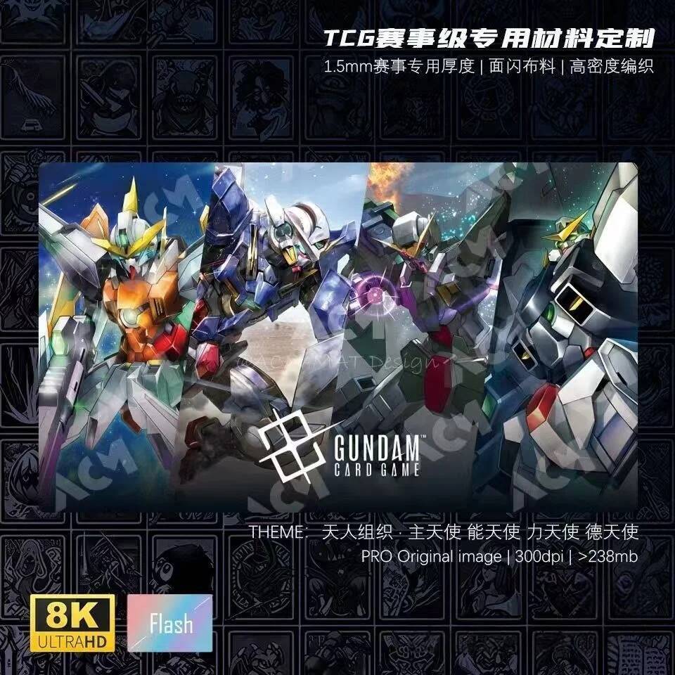 600x350mm Gundam Exia Trading Card Playmat Gundam Kyrios Gundam Dynames ST07 Cb Nhóm Thẻ Đơn Cao Su 