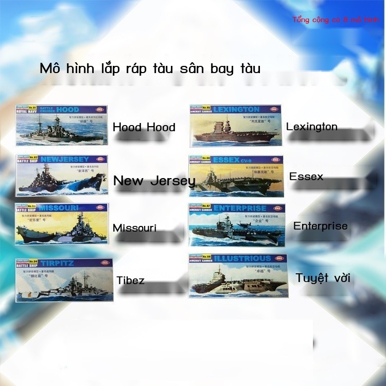 (HÀNG HOT) Mingwang Model EKA Bản sao Phiên bản giới hạn Fuwan 1/2000 Tàu chiến 8 Mô hình lắp ráp