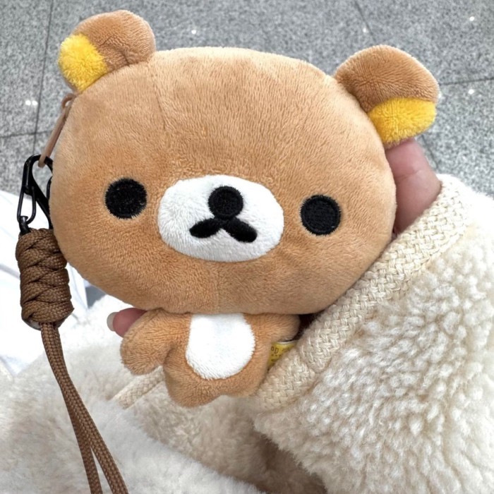 Cute Rilakkuma Mini Coin Purse Keychain Plush Doll Pendant Cartoon Portable Storage Bag Coin