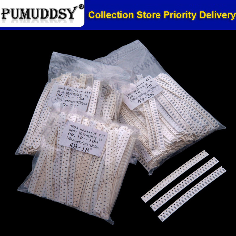 170 / 146 / 60Values 0603 0805 0402 1206 Điện Trở SMD sop 1% Mỗi 50 Chiếc Mỗi 25 Chiếc 1k 2k 3k 4k 5