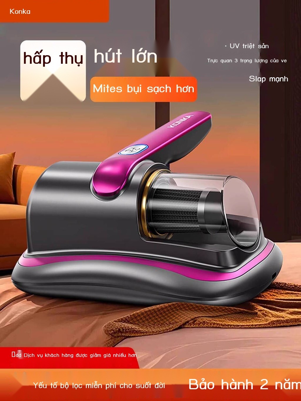 (Giá Hủy Diệt) Máy không dây Konka mạt, gia đình, máy hút bụi cầm tay loại bỏ mạt