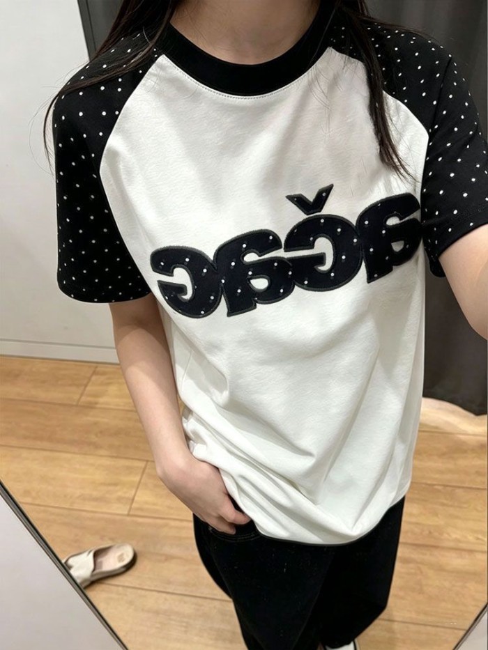 Pure Cotton American Retro Brand Short-sleeved T-shirt For Women Loose Summer Oversize Design Ha