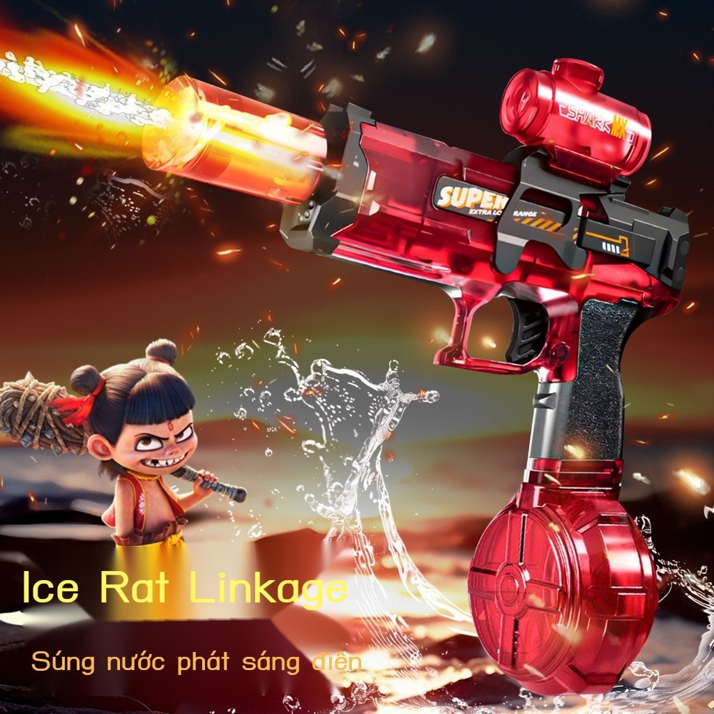 (Mới về) Súng trẻ em Firelight Ice Rat Nezha, điện áp suất cao, súng tự động M416 cho bé trai, ngườ