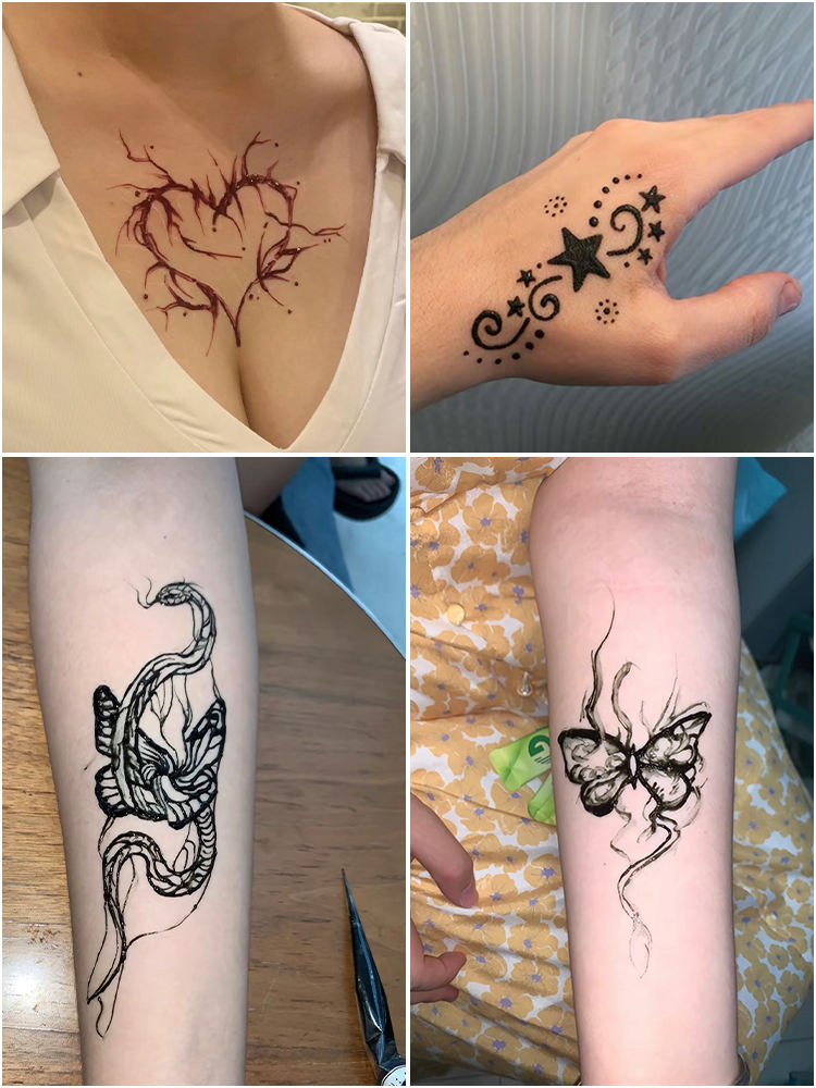 [Giảm giá] Nhiều màu tùy chọn Kem vẽ tay Henna Cây nguyên chất Kem xăm Ấn Độ Golecha Hainna DIY Pain