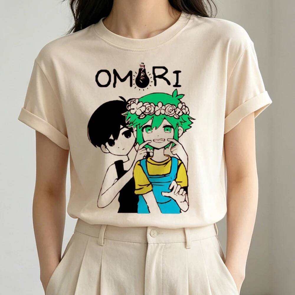Omori áo thun shoujo mùa hè thập niên 80 Nhật Bản thẩm mỹ đồ họa áo thun goth ngộ nghĩnh thời trang 