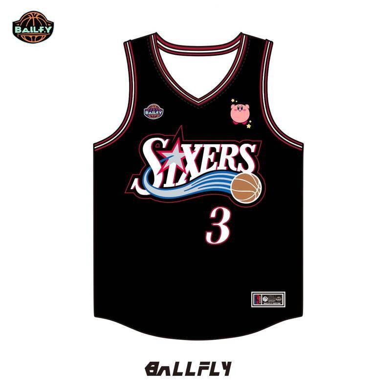 Jerseys Philadelphia 76ers Iverson không tay với thiết kế phim hoạt hình