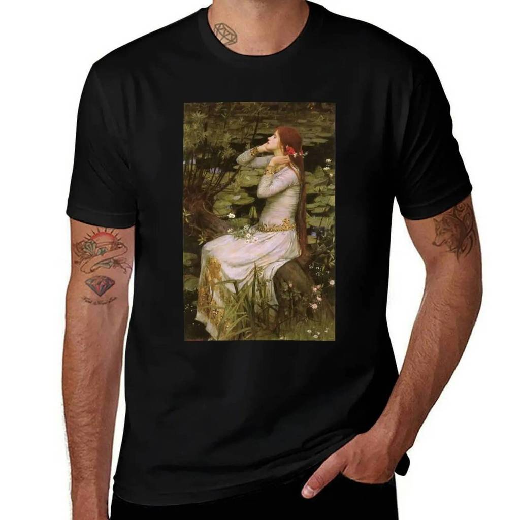 Ophelia - Áo thun John William Waterhouse thiết kế hải quan Áo nam trơn của riêng bạn