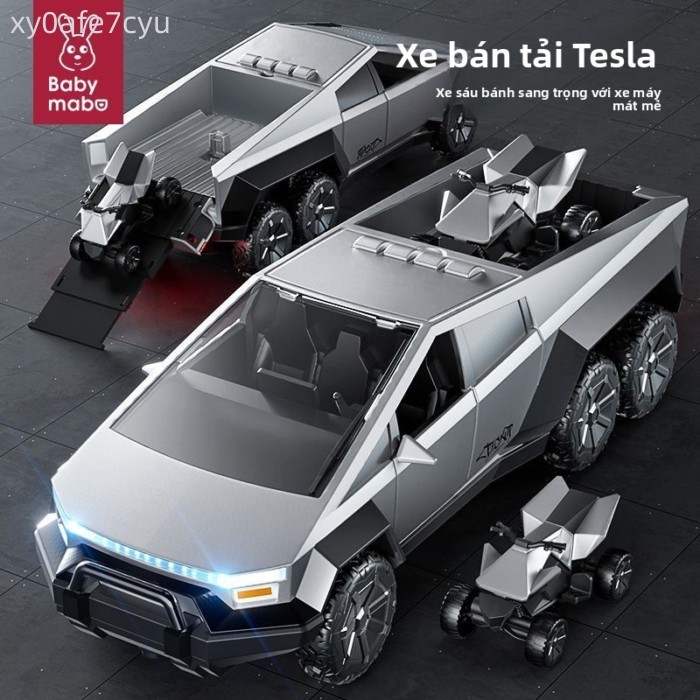 Mô hình xe bán tải Tesla Cybertruck, xe đồ chơi mô phỏng RV, hợp kim, có thể tháo rời, đồ chơi cho