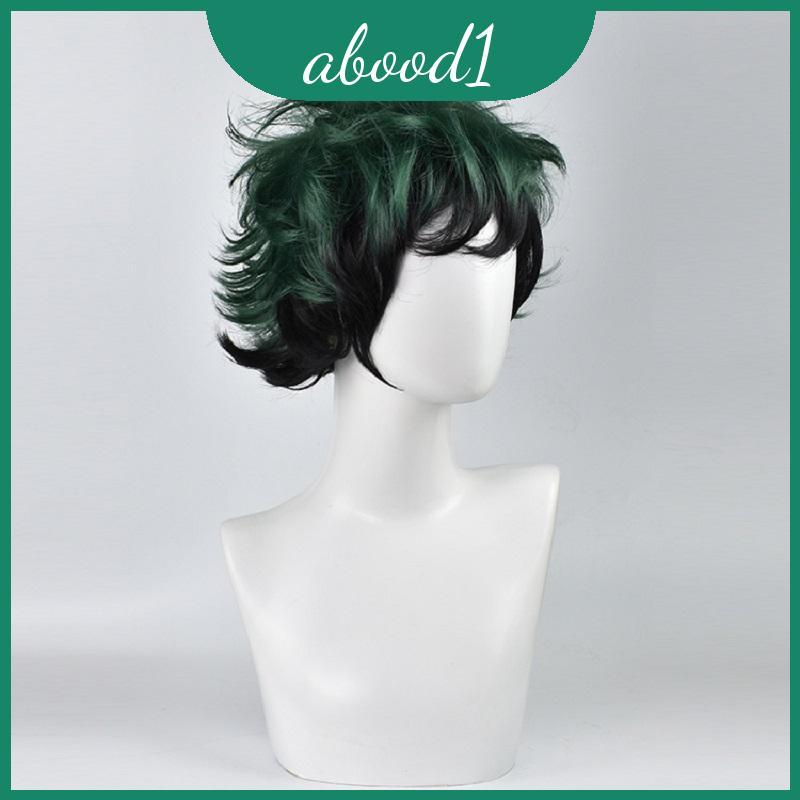 Anime sành điệu My Hero Academia Deku Izuku Midoriya Tóc giả Cosplay ngắn có màu xanh tươi sáng với 