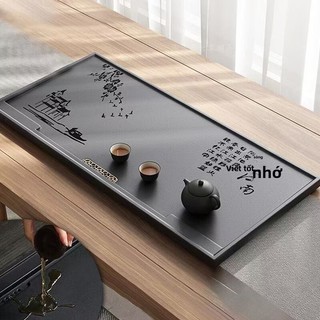Khay trà đá đen vàng phong cách đơn giản mới Xin Jiangnan cho nhà và văn phòng với hệ thống thoát nước trực tiếp