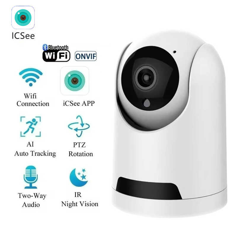 Icsee4MP HD Camera wifi Home Smart Wireless 360 độ Giám sát an ninh tầm nhìn ban đêm đầy đủ màu sắc