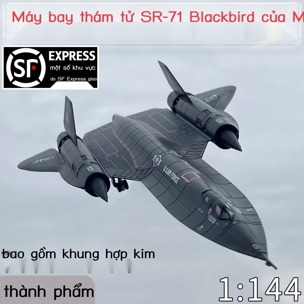 [SALE] 1:144 Mỹ SR-71 Blackbird máy bay trinh sát siêu thanh hợp kim mô hình máy bay NASA Skunk Wor