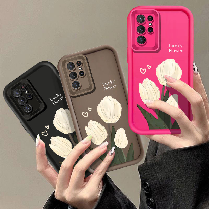 Ốp Điện Thoại Hoa Tulip Cho Samsung Galaxy S21 Ultra S22 Ultra S24 Ultra S24 Plus S30 Ultra J2 Prime