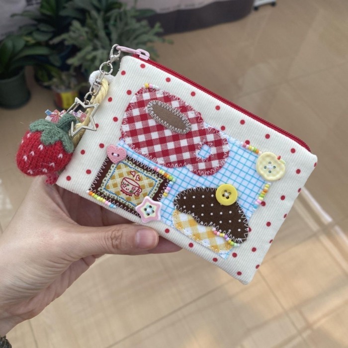Creative Patchwork Design Portable Coin Bag, Personalized And Fashionable Square Coin Card Storage