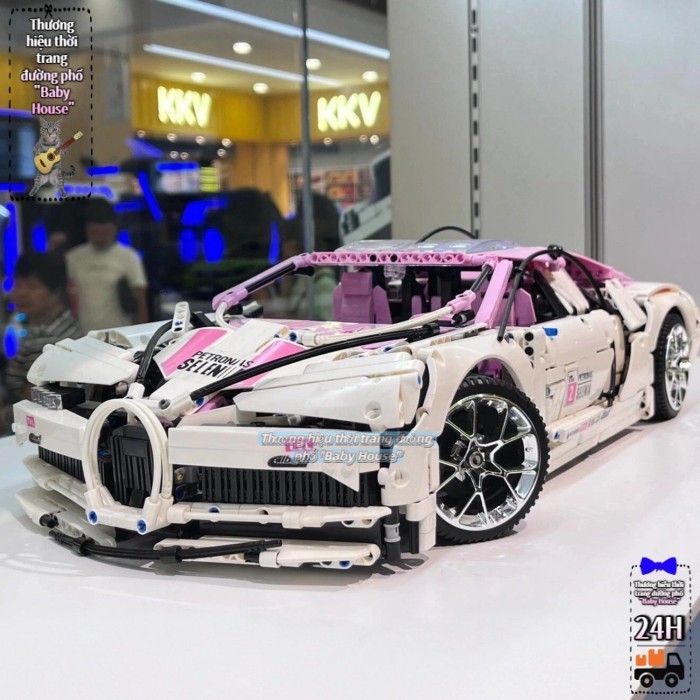 Lê/Gao Hồng Trắng Veyron  Khó Cơ Khí Bộ Lắp Ráp Xe Ô Tô Mô Hình Đồ Chơ