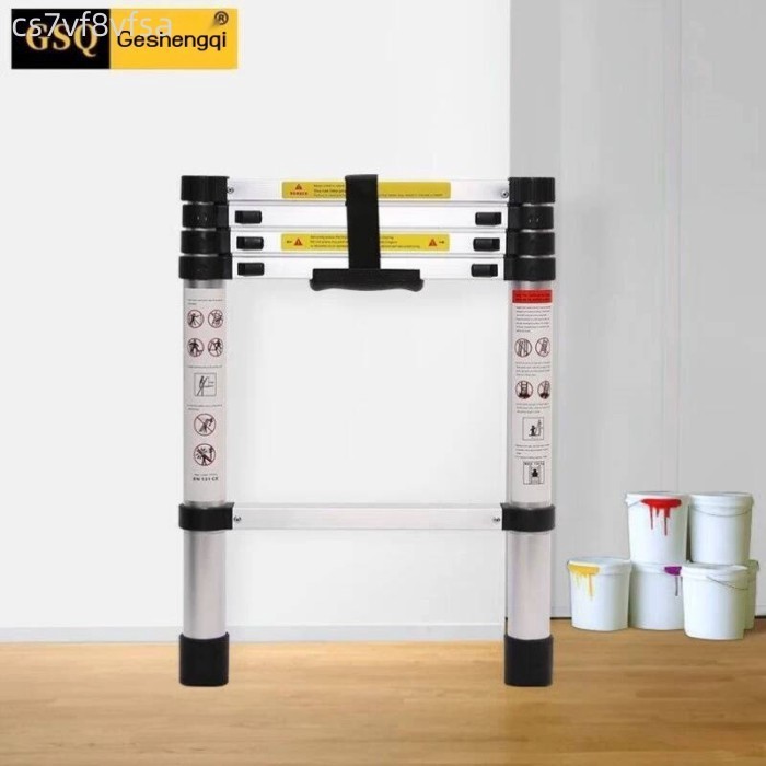 [Siêu Hot]  Thang nhôm hợp kim Geshengqi, gấp dày dặn, nâng đa năng C6594, thang đơn mặt kiểu tre.