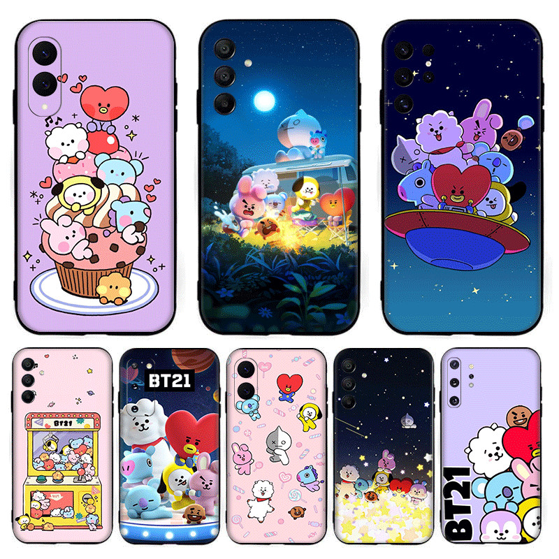 Miếng dán dễ thương sáng tạo BT21  E5 cho Samsung S20 Plus Lite Fe S21 Ultra S23 FE S24 Khả năng tươ