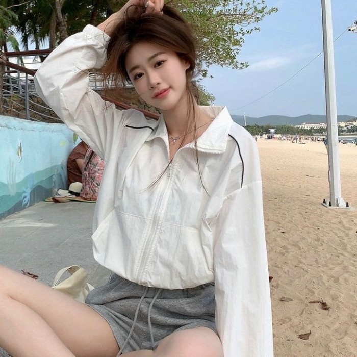 Light Oxygen Wind Sun Protection Clothing Women's New Anti-UV Soft Breathable Outdoor Commuti