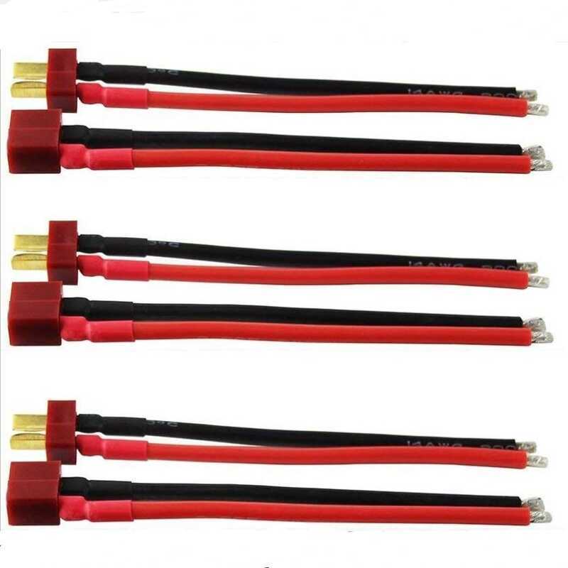 Deans Ultra Pigtail Cable T plug Connector Nam & Nữ với dây silicon mềm 10cm 14 AWG cho RC