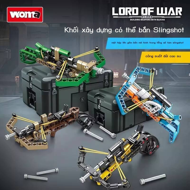 (HÀNG HOT) Đồ đồ chơi lắp ráp trẻ em, súng bắn đạn nỏ của vua chiến tranh, quà sinh nhật cho bé tra