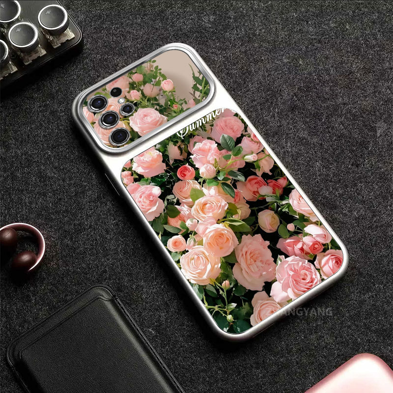 Ốp Lưng Dành Cho Samsung S23 FE S23 Plus S23 S23 Ultra New Matte Thiết Kế Cửa Sổ Lớn Với Hoa Hồng Và