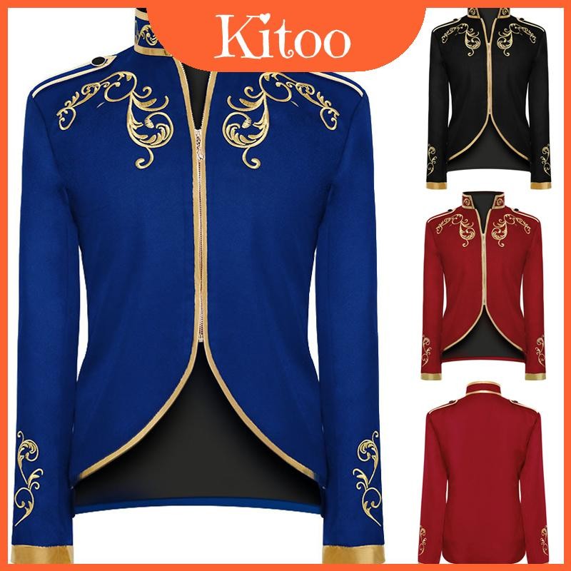 Palace Men Dapper Prince Gold Thêu Blazer Slim Fit Áo khoác cho chủ đề hoạt động