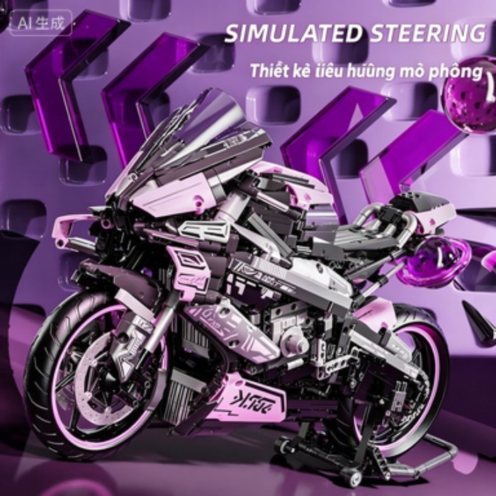 Tương thích với LEGO lớn BMW M1000RR xe máy khối xây dựng mô hình xếp hình lắp ráp đồ chơi cậu bé m