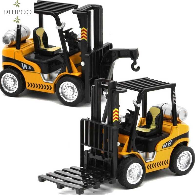 DITIPOO Mô hình xe nâng tỷ lệ 1: 24 Xe Diecast Kim loại ehouse Nâng xe tải Kỹ thuật Mô hình xe
