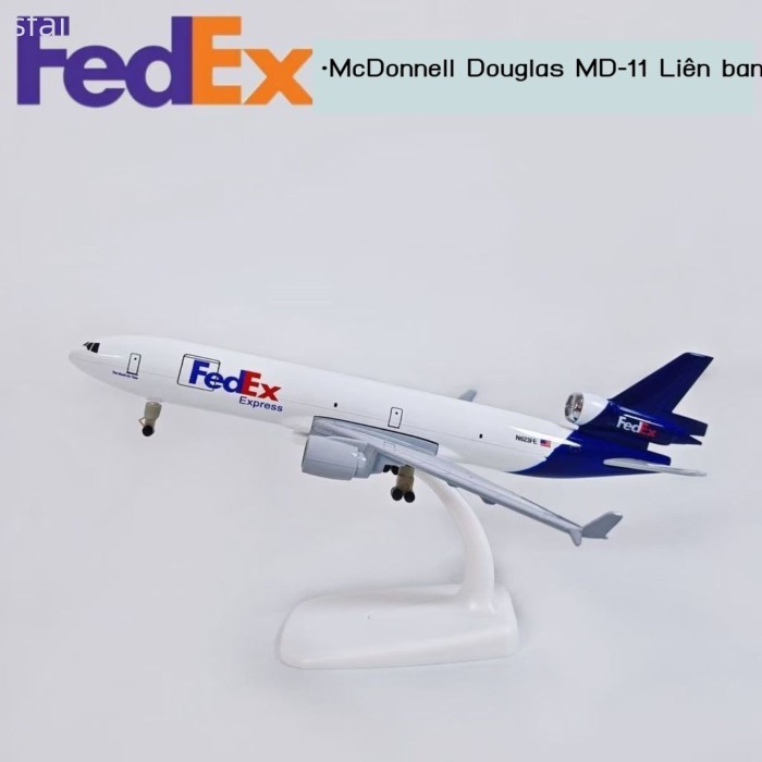 [Mẫu mới] 20cm McDonald's11Mô hình máy bay có chân chống hạ cánh Federal FEDEX Máy bay vận tải đã h