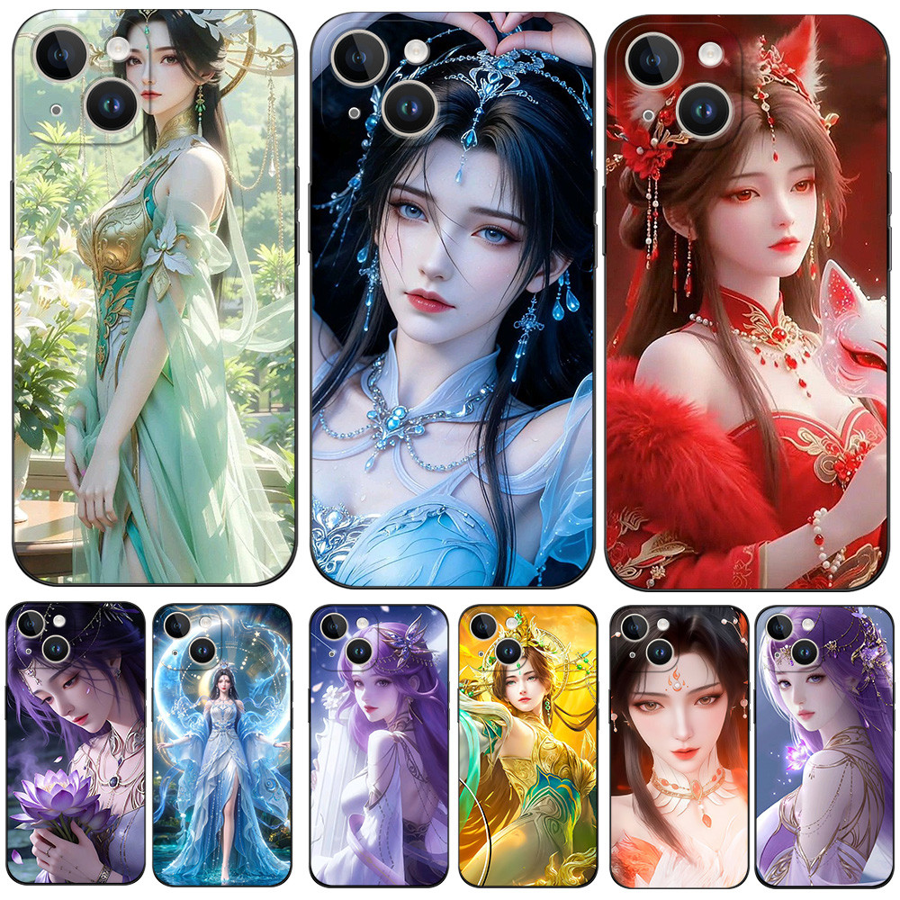 Dành Cho iPhone 15 Ốp Lưng iPhone 15 Plus Điện Thoại Ốp Lưng Silicon Mềm Bảo Vệ Đen Tpu Ốp Lưng Thần