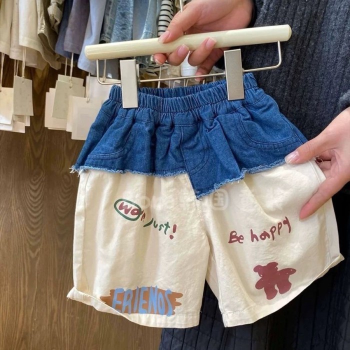 Boys' Pants, Children's Summer Clothes, New Splicing Design Casual Pants, Baby Girl's Trendy