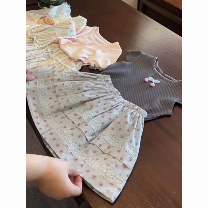 Children's Clothing Girls Skirt Summer New Style Girl Skirt Modern And Fresh Floral Lace Baby Sk
