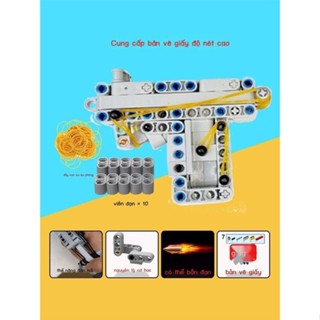   SẴN-RẺ  Tương thích với Lego xếp hình súng cao su plug-in súng phóng mô hình đồ chơi lắp ráp b 