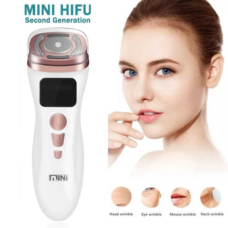 Độc quyền cho MINI HIFU Dao siêu âm thế hệ thứ hai rf rf Dụng cụ làm đẹp ems Máy mát xa mặt Micro-Cu