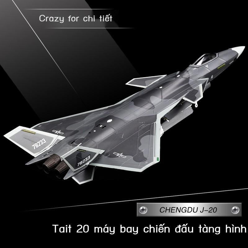 (Date mới) Mô hình máy bay J20 Lắp ráp máy bay chiến đấu hàng không hợp kim 1:72 kim loại 1:89 J20