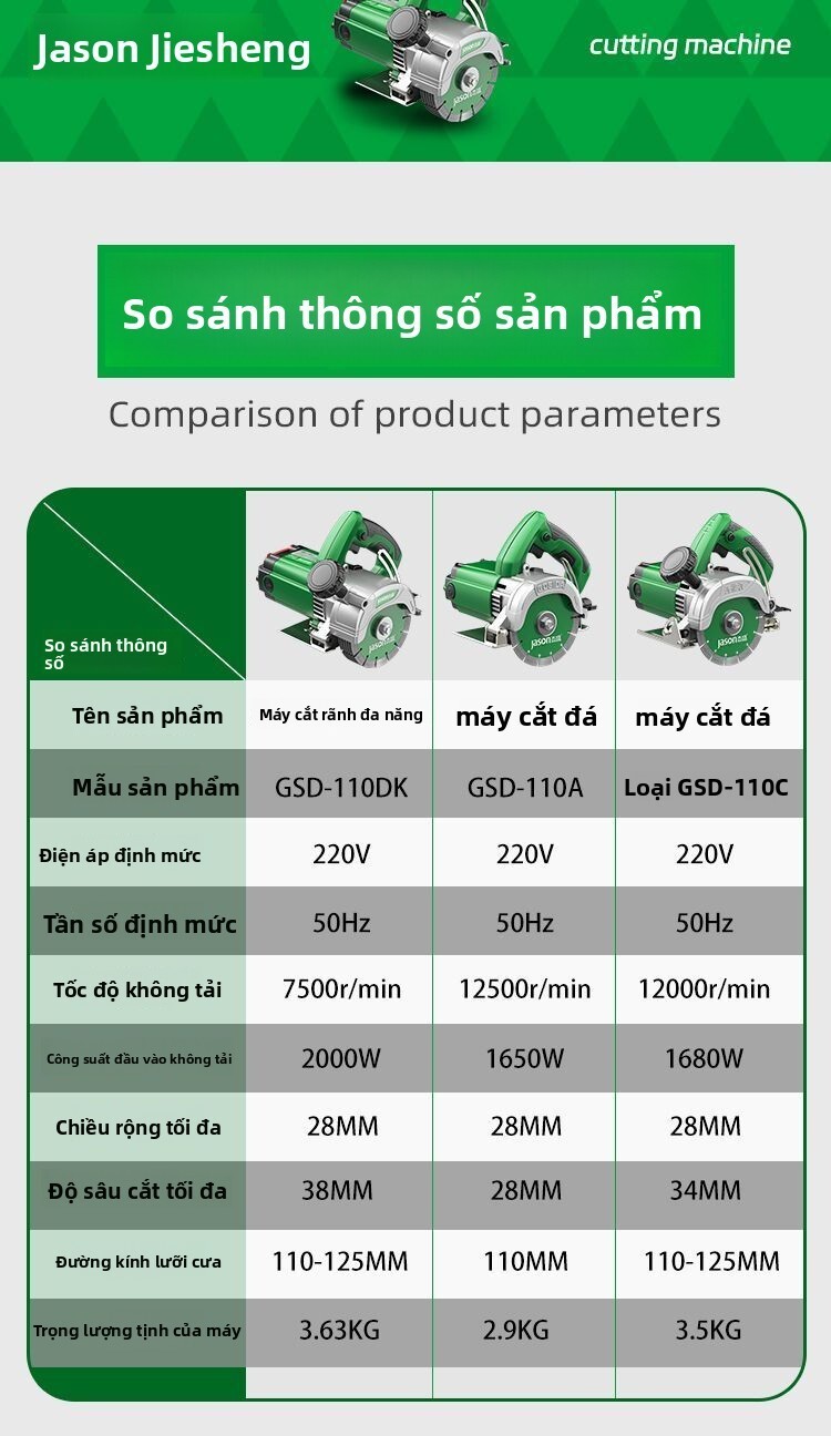 Máy Jiesheng chính hãng, công suất cao 110C, cắt đá bằng đồng nguyên chất, máy đa chức năng tạo rãnh