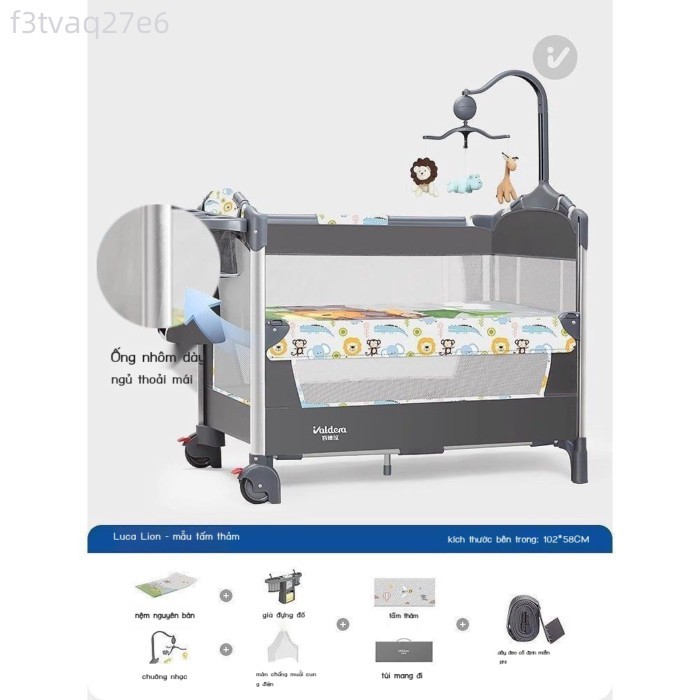 [GIÁ SỐC] valdera Cũi em bé Vadra là một chiếc giường lớn có thể di chuyển, gấp gọn và kết nối được