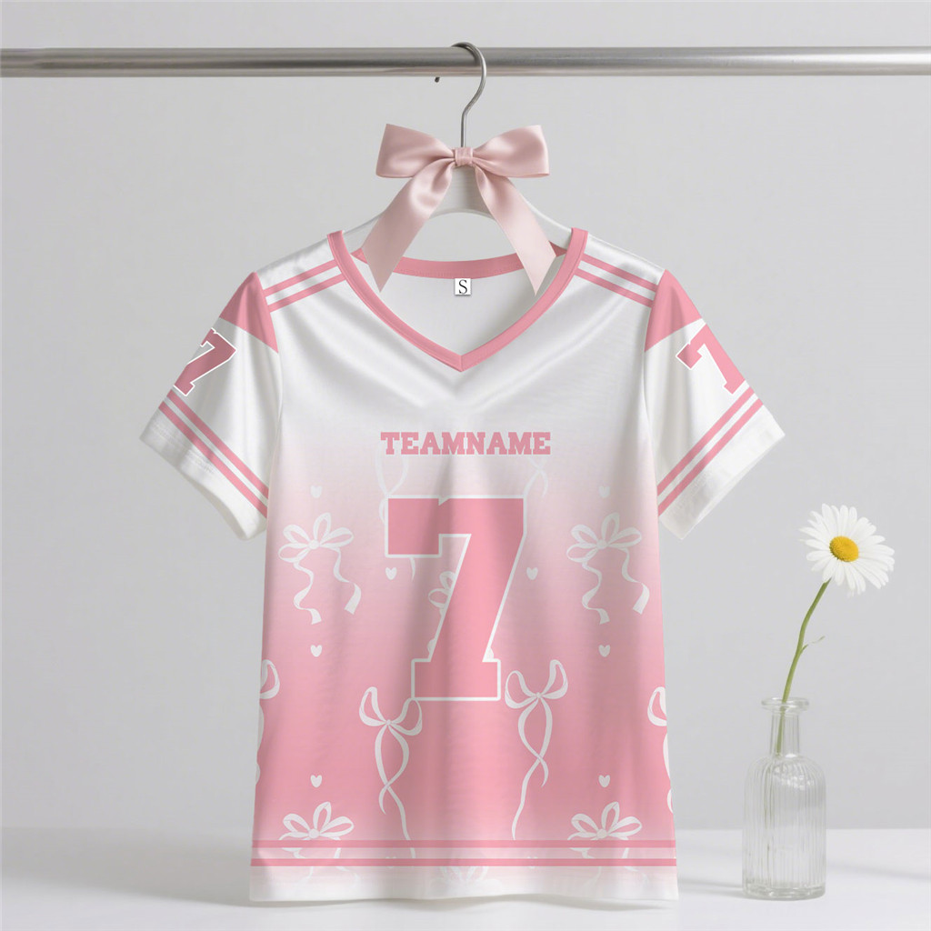 (Tên và số tùy chỉnh miễn phí) 2025 Jersey Coquette Style Miếng dán vai Áo thun ngắn tay nữ mùa hè Á