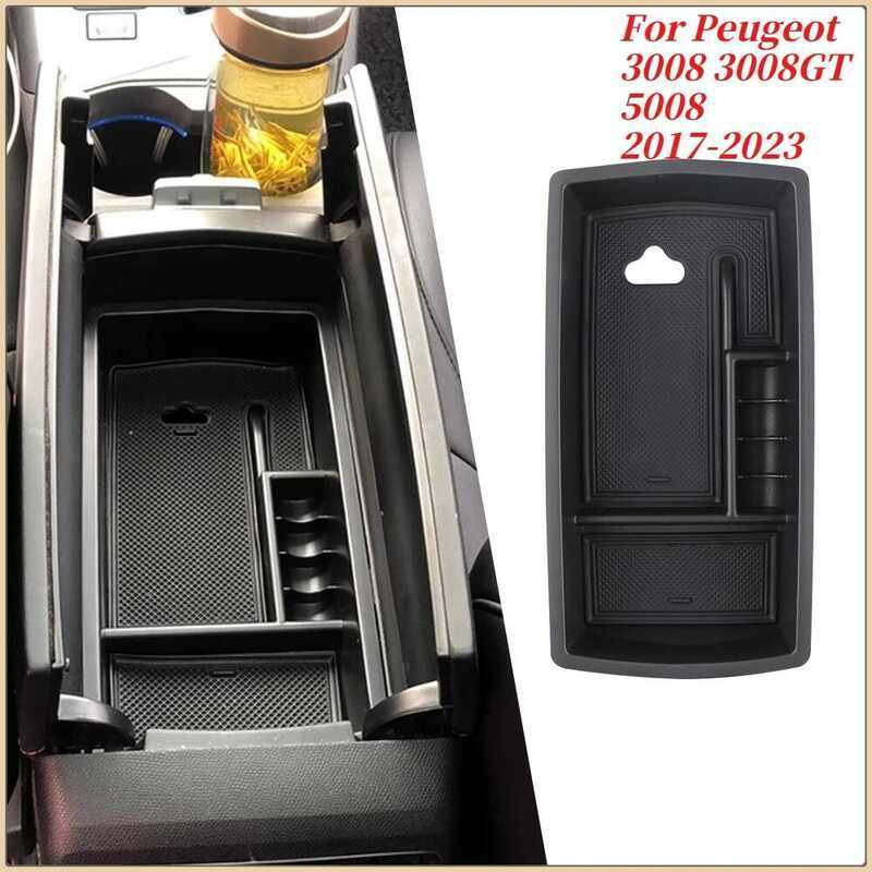Xe Tay Hộp Bảo Quản Cho Peugeot 3008 3008GT 5008 2017-2023 Điều Khiển Trung Tâm Tổ Chức Khay Hộp Đựn