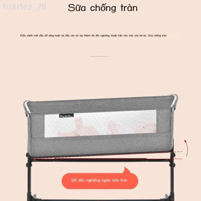 [SIÊU HOT 2026] Giường chơi cho bé có thể gấp gọn, giường gắn cạnh giường, giường di động cho bé, g