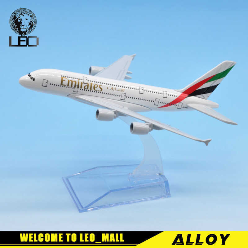 LEO 16cm 1: 400 Emirates AIRLINES AIRBUS A380 mẫu máy bay ô tô cho đồ chơi trẻ em t