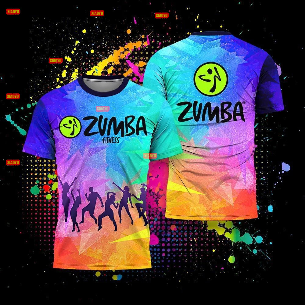 Áo sơ mi Zumba Drifit 2026 Rainbow Fitness Áo thun nữ in màu đen
