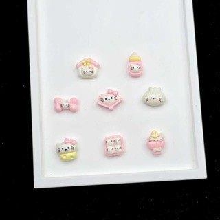 Mini KT Cat Bé Chai Bánh Xương ~ Kem Keo Mô Phỏng Thực Phẩm Đồ Chơi Làm Móng Tay Điện Thoại Phụ Kiện Nhựa diy Trang Sức