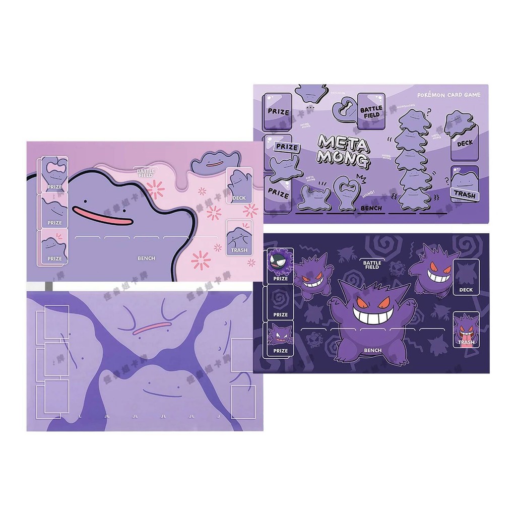 Tự Làm 600X350X2Mm Ptcg Gengar Ditto Card Battle Mat Đơn Người Chơi Board Thẻ Trò Chơi Trận Thẻ Pad 