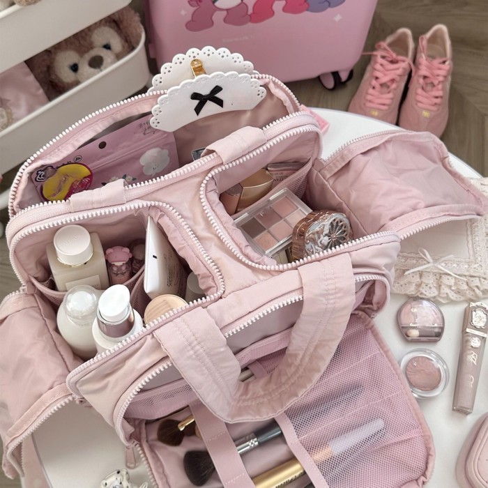 Lightweight Multi-compartment Cosmetic Storage Bag Cosmetic Bag Large Capacity Cosmetic Bag M