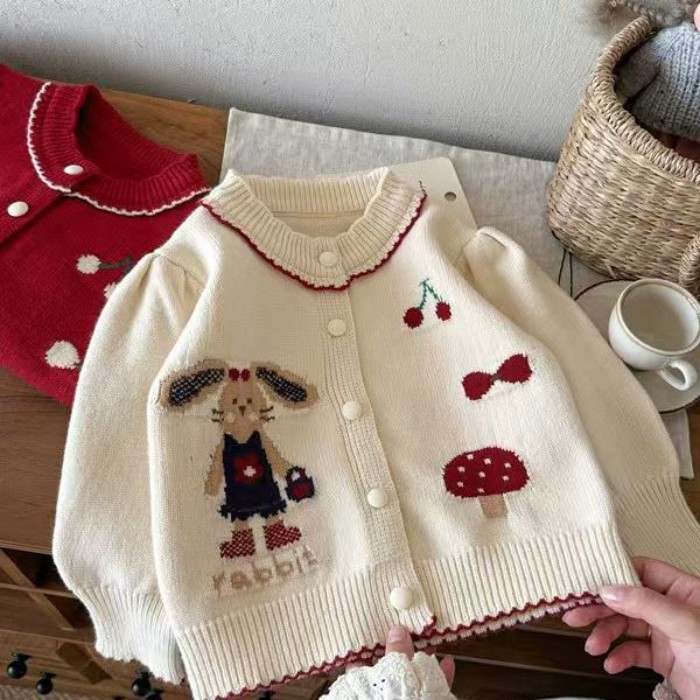 Girls' Knitted Sweaters, Baby Coats, Baby Clothes, Versatile Outer Wear, Children's Sweater C