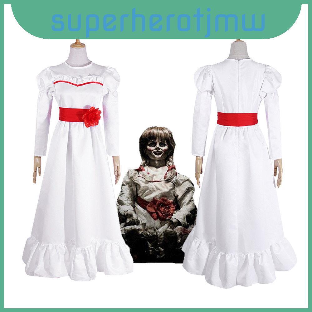 Đầm trắng búp bê kinh dị Annabelle Whimsical Váy lạ mắt đẹp cho các sự kiện Halloween